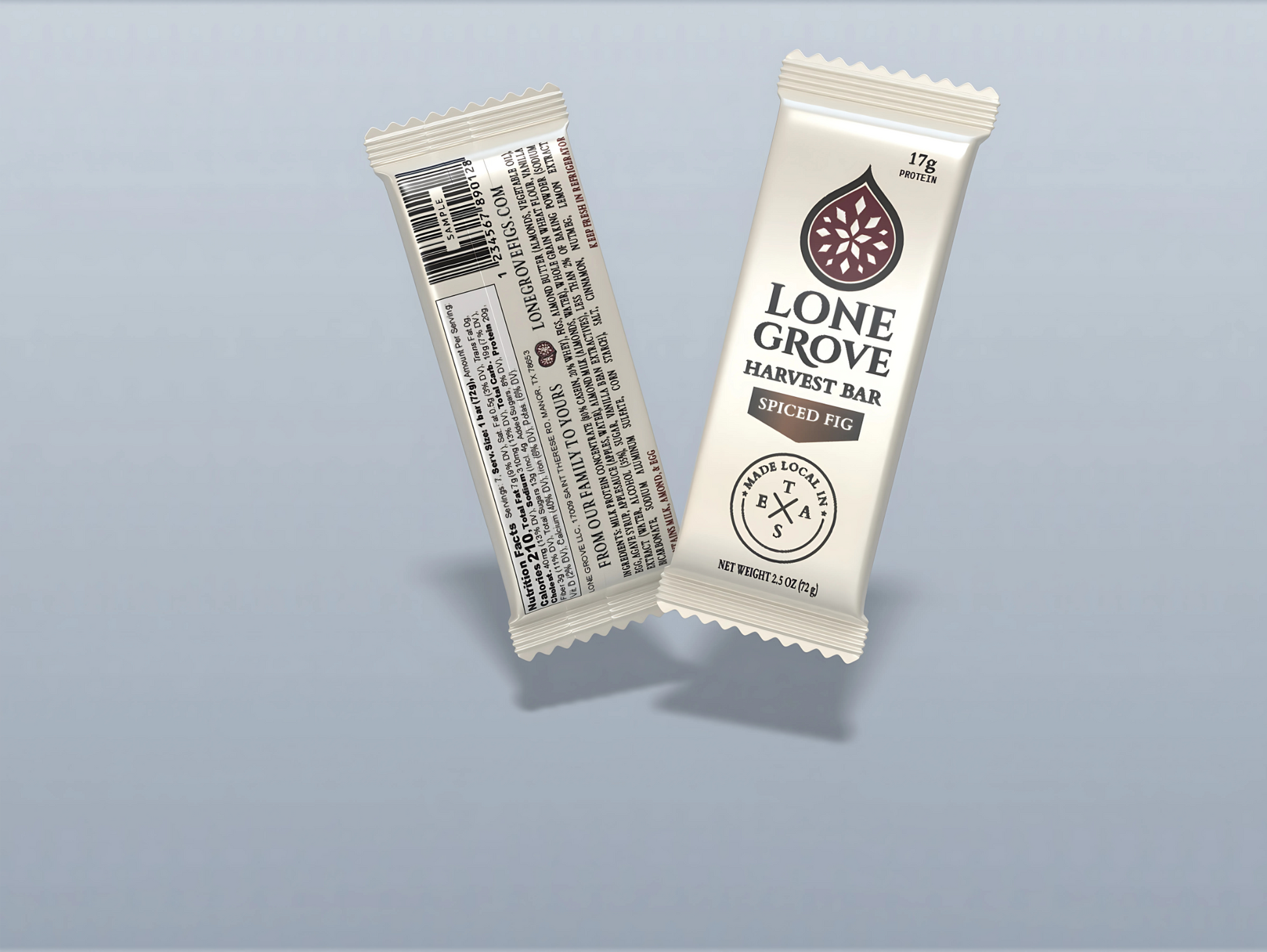 front & back view of Harvest Bar on light gray background